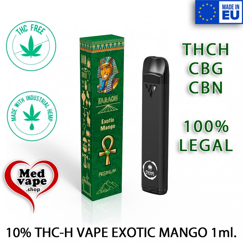 THCH 10% SATIVA/HYBRID EXOTIC MANGO 1ml - FARAOH VAPE THC MEDVAPE