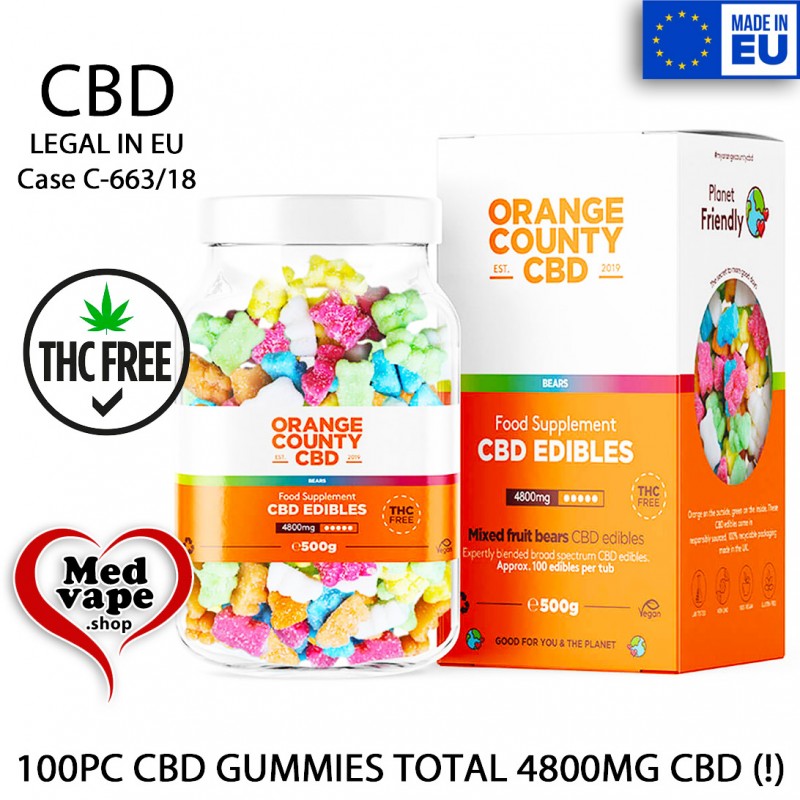 CBD GUMMIES 100PC 4800MG CBD – ORANGE COUNTY EDIBLE MEDVAPE THC